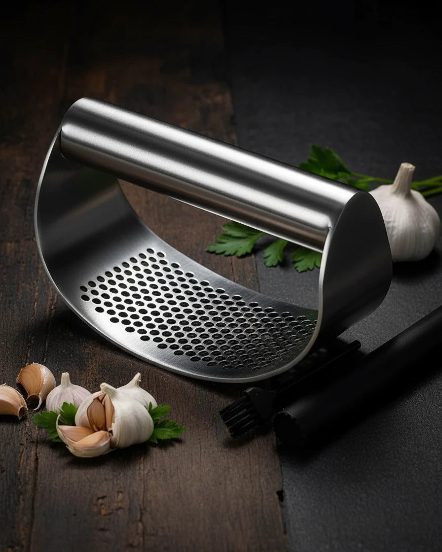 SwingPress Edelstahl-Koblauchpresse